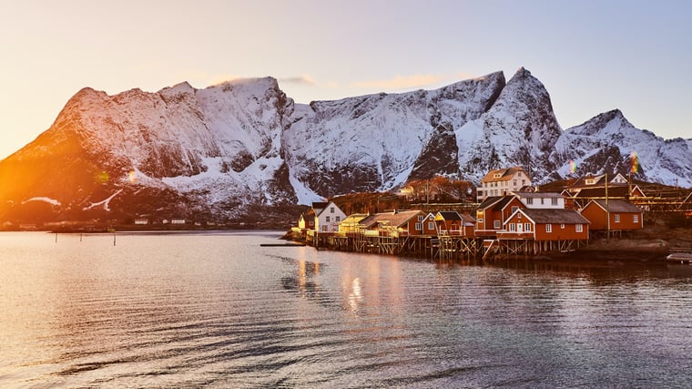 Reine in Lofoten Eilanden Noorwegen